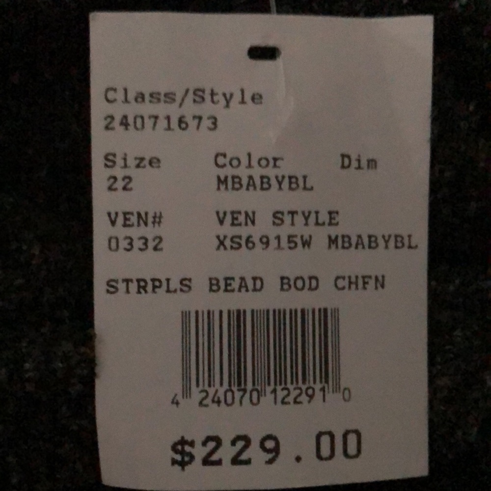 COPY - Brand New Blue strapless prom dress size 22 absolutely beautiful Never w… - Picture 6 of 6